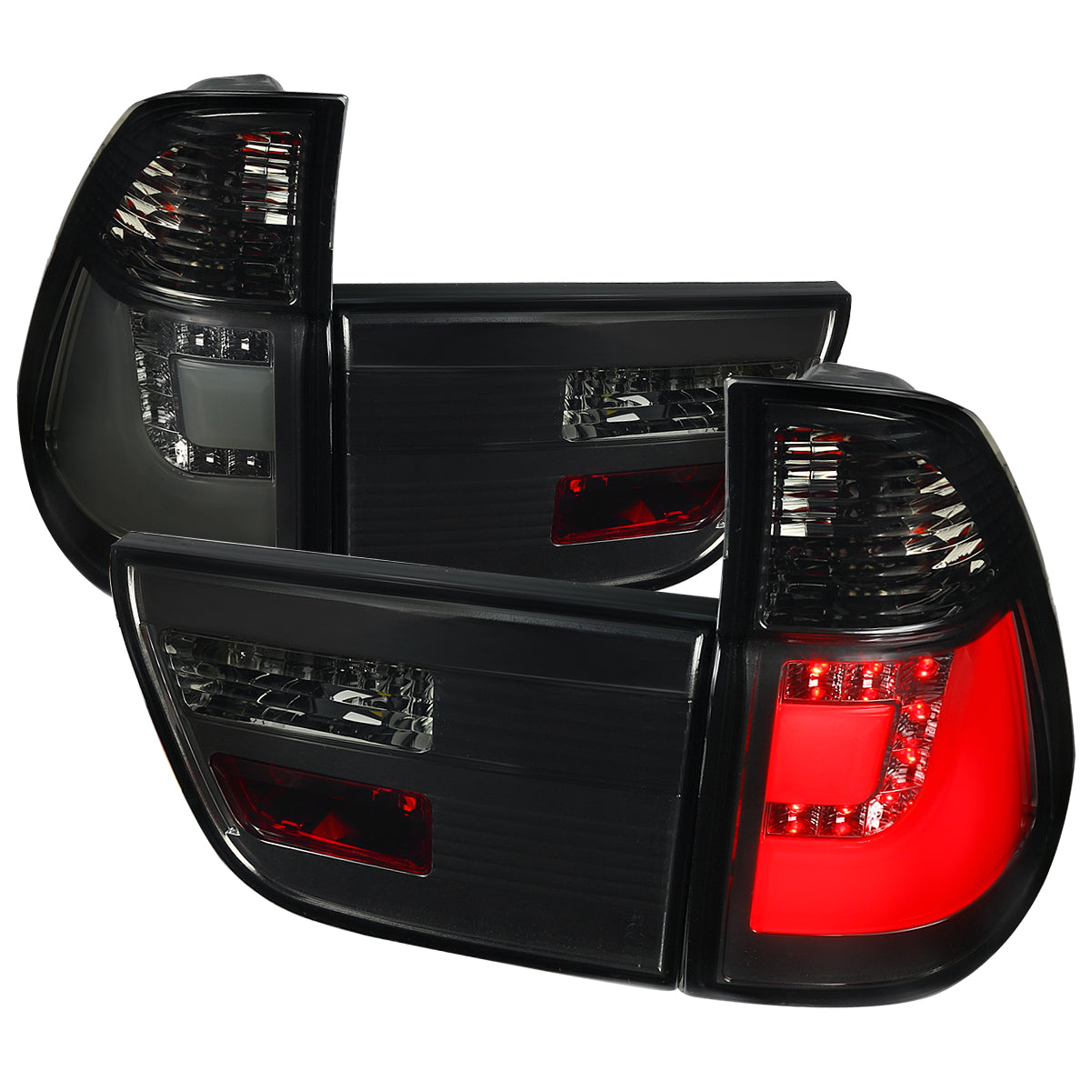 2000-2006 BMW E53 X5 LED Tail Lights (Chrome Housing/Smoked Lens)