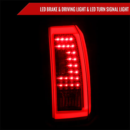 2015-2020 GMC Yukon/Yukon XL Denali SLE/SLT LED Tail Lights (Black Housing/Clear Lens w/ Red Bar)