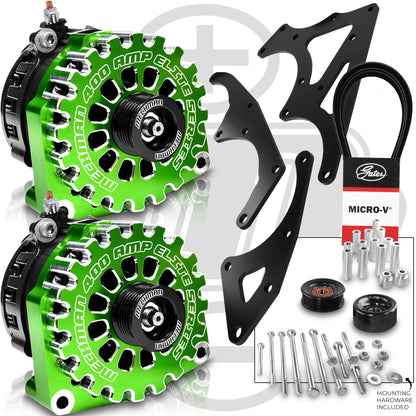 Mechman 800 Amp Green Dual Alternator Kit for 2014 - 2018 GM Trucks