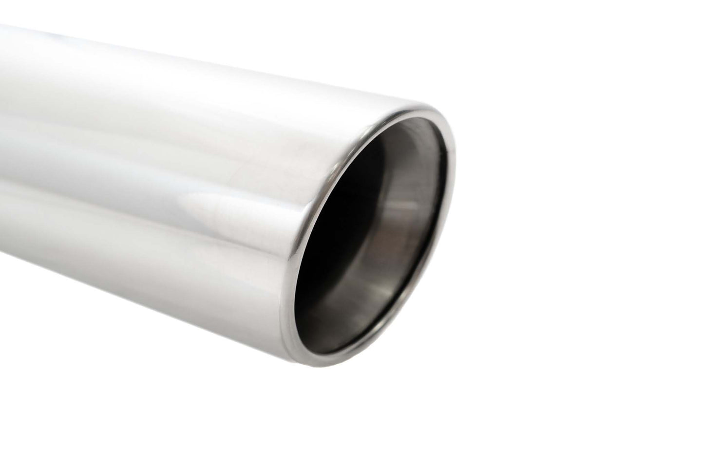 MEGAN RACING UNIVERSAL 3″ TO 4″ VIP EXHAUST TIPS “BLAST PIPES” STYLE – SINGLE – STRAIGHT WITH ANGLED ROLLED TIP – MUFFLED