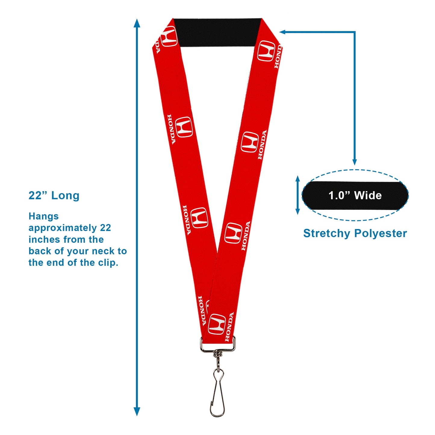 Lanyard - 1.0" - Honda Logo Red White