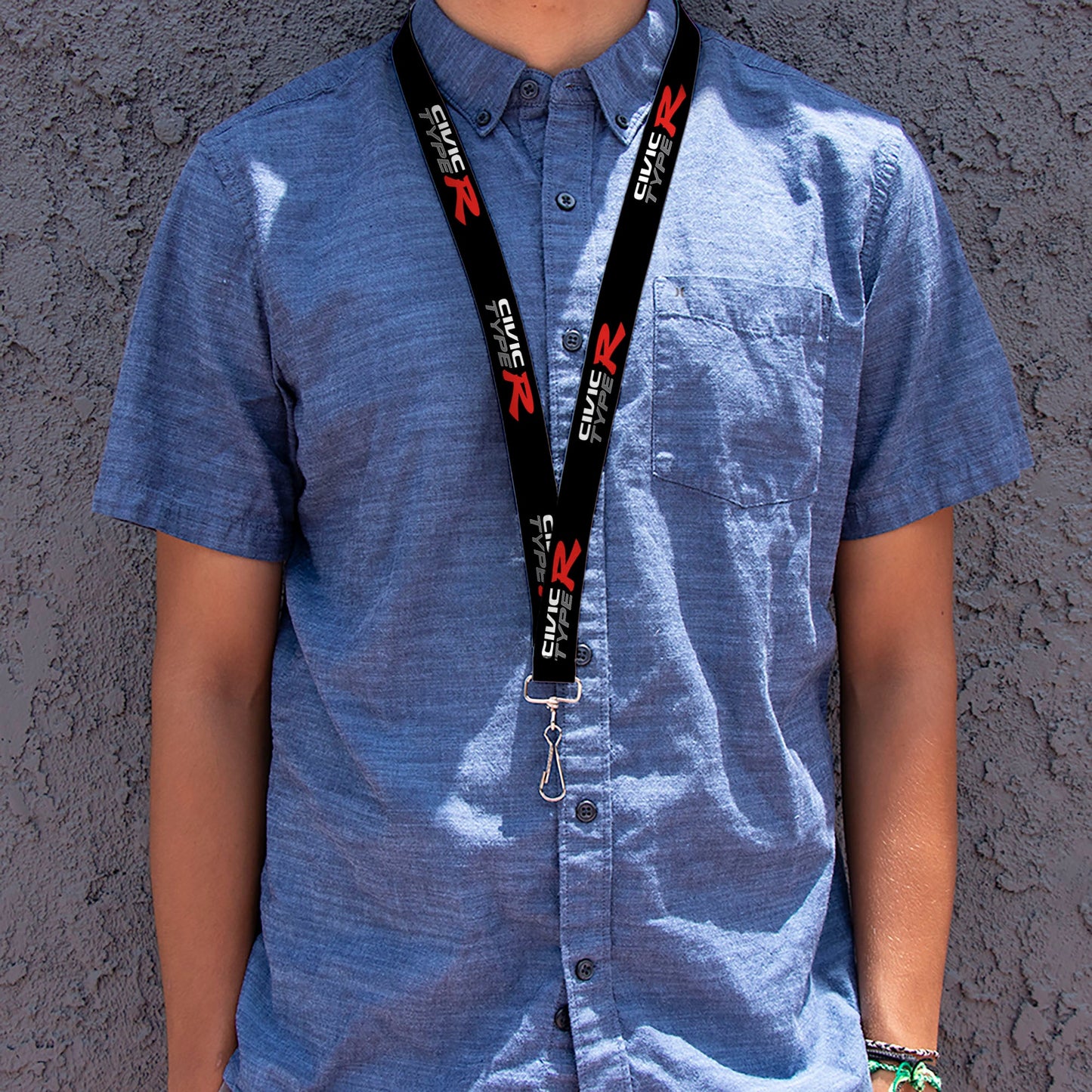 Lanyard - 1.0" - CIVIC TYPE R Black/White/Gray/Red
