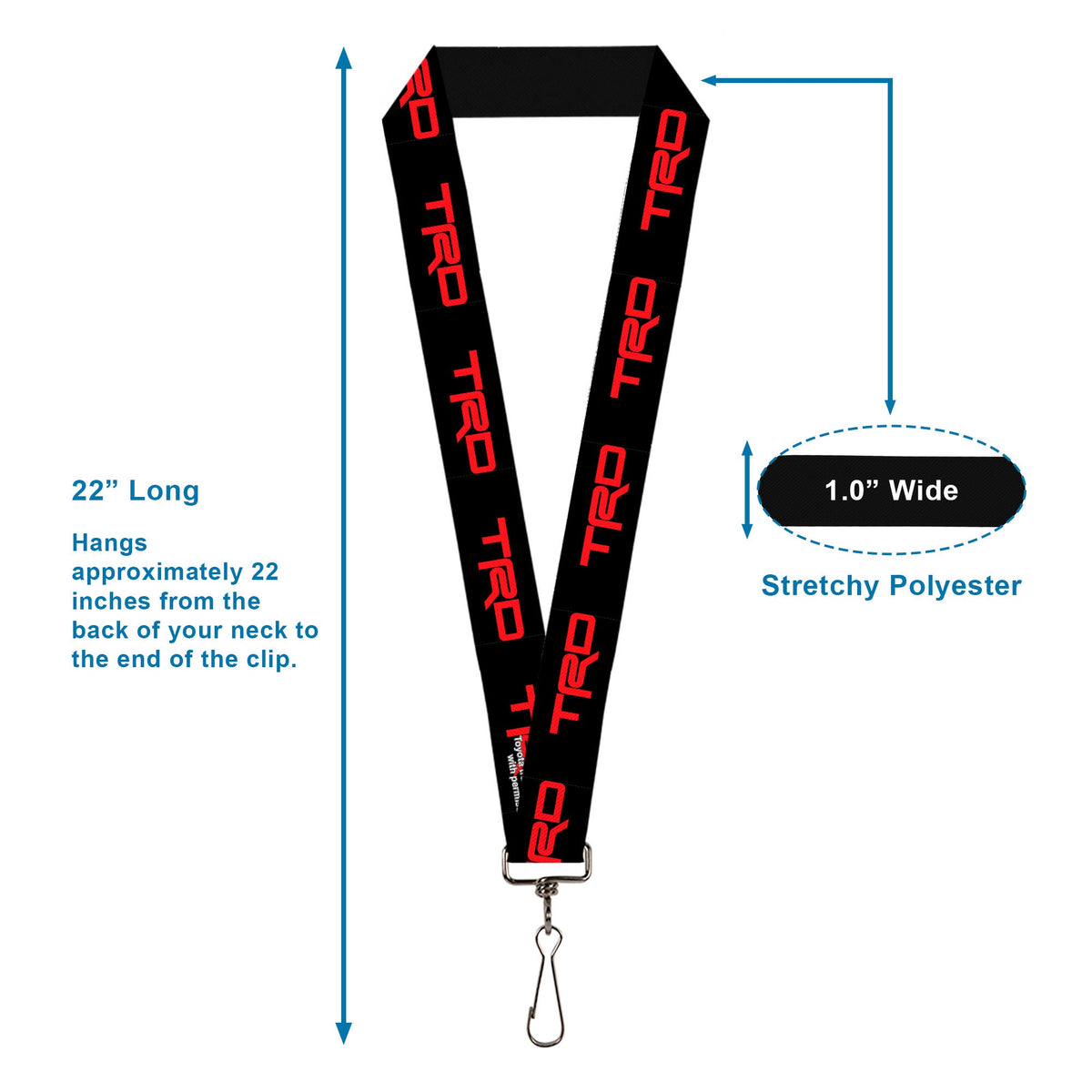 Lanyard - 1.0" - Toyota Racing Development TRD Logo Black/Red