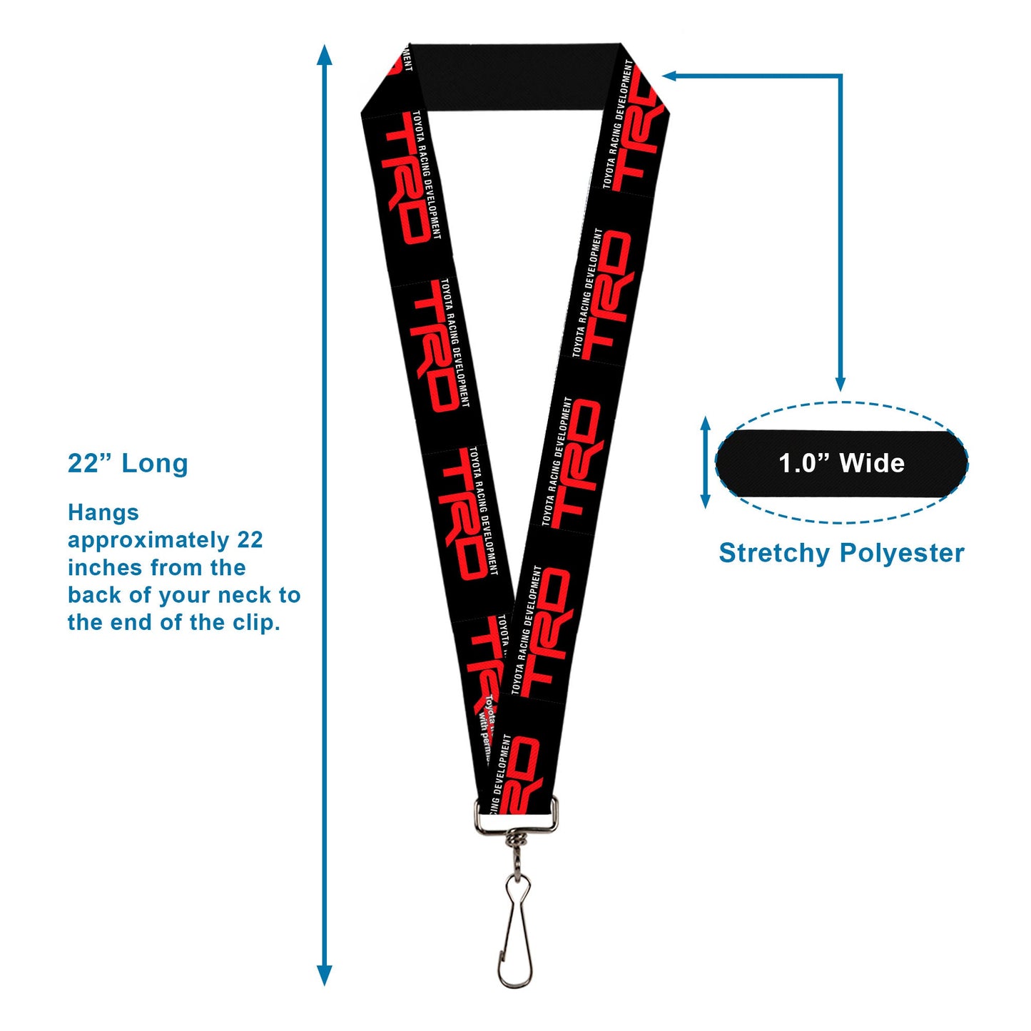 Lanyard - 1.0" - TOYOTA RACING DEVELOPMENT TRD Logo Black/White/Red