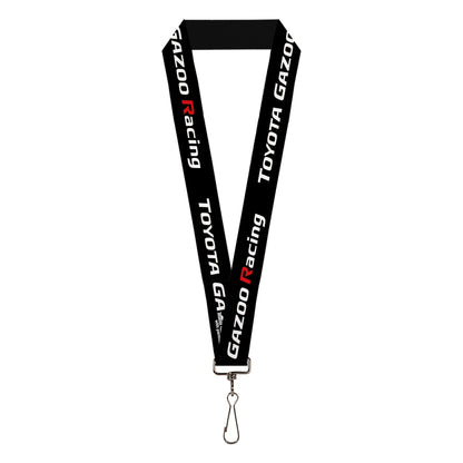 Lanyard - 1.0" - TOYOTA GAZOO RACING Text Logo Black/White/Red
