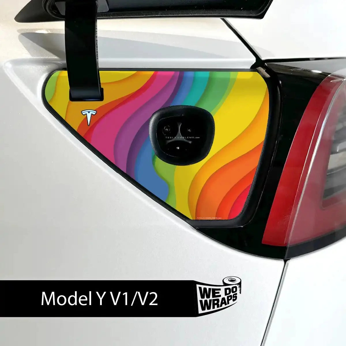 Layered Rainbow Tesla Charge Port Wrap | Model Y