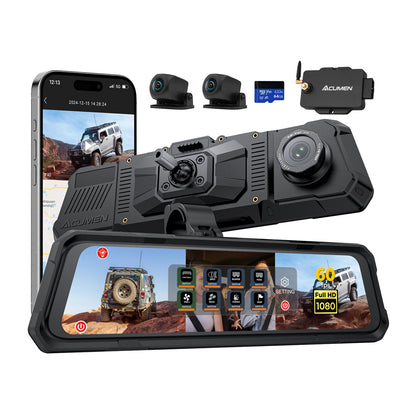 The Legend 3CH Waterproof Mirror DVR w/ 8-Gang Switch Box