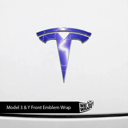 Lightning Tesla Emblem Decals (Front + Back) | Model Y