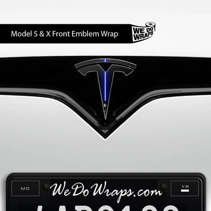 Blue Laser Sword Tesla Emblem Decals (Front + Back) | Model X