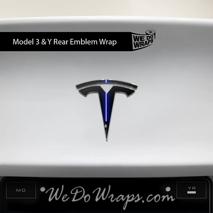 Blue Laser Sword Tesla Emblem Decals (Front + Back) | Model Y