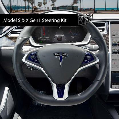 Blue Laser Sword Tesla Steering Wheel Wrap | Model X