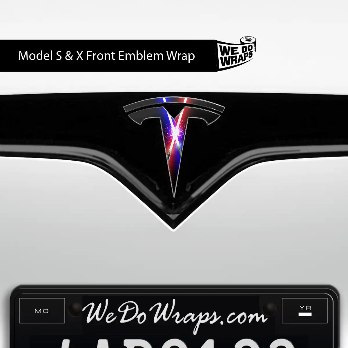 Laser Sword Clash Tesla Emblem Decals (Front + Back) | Model X