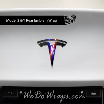 Laser Sword Clash Tesla Emblem Decals (Front + Back) | Model 3