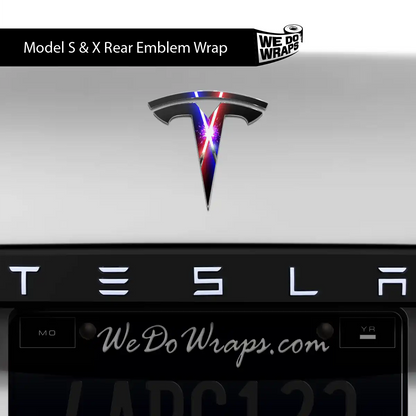 Laser Sword Clash Tesla Emblem Decals (Front + Back) | Model X