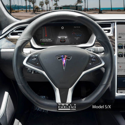 Laser Sword Clash Tesla Steering Wheel Wrap | Model X