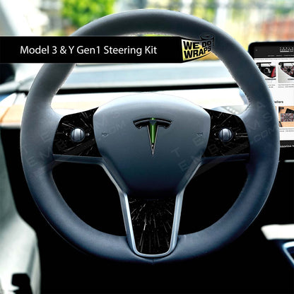 Green Laser Sword Tesla Steering Wheel Wrap | MY 2019-'25
