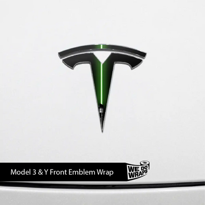 Green Laser Sword Tesla Emblem Decals (Front + Back) | Model 3