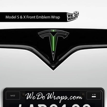 Green Laser Sword Tesla Emblem Decals (Front + Back) | Model S