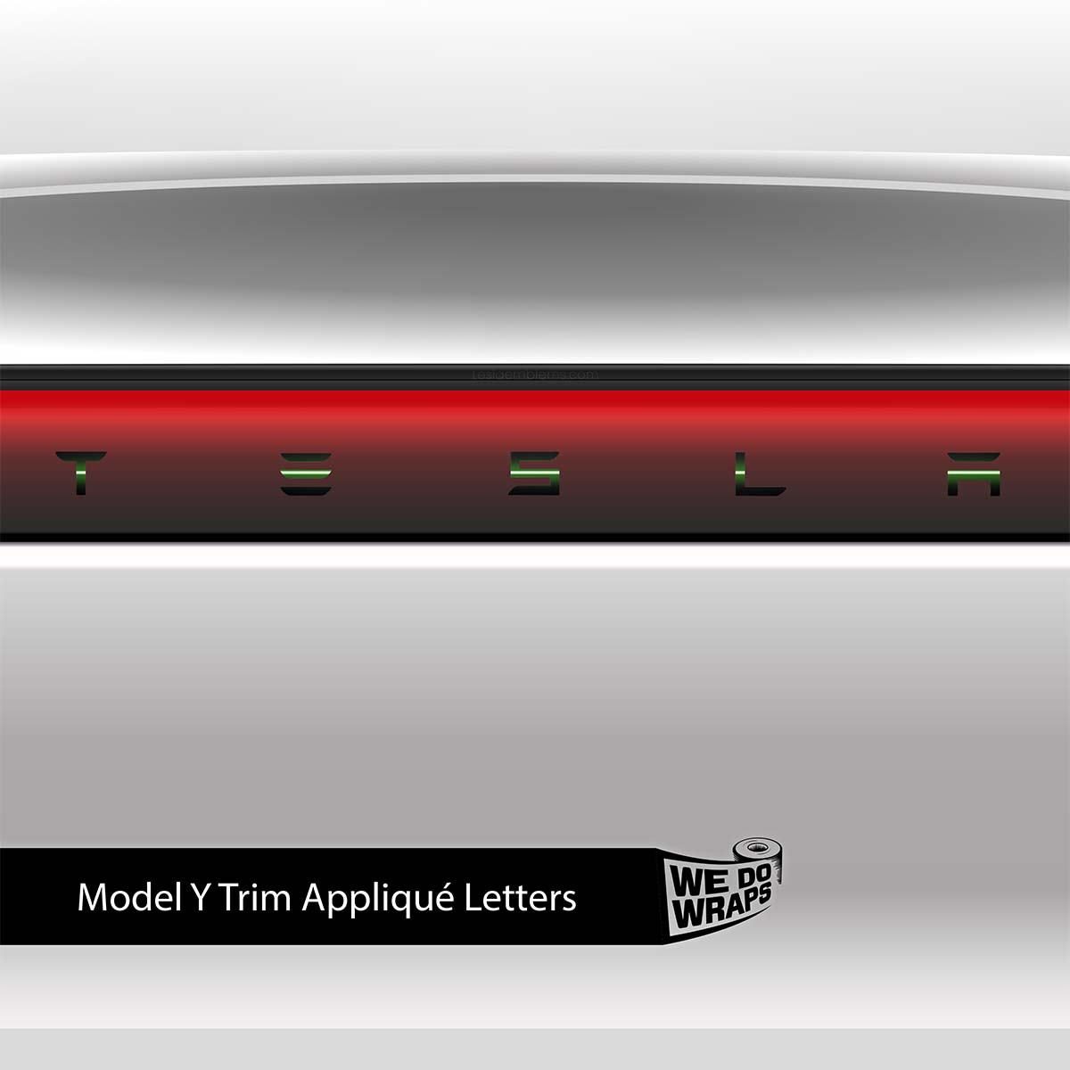 Green Laser Sword Tesla Emblem Decals (Front + Back) | Model Y