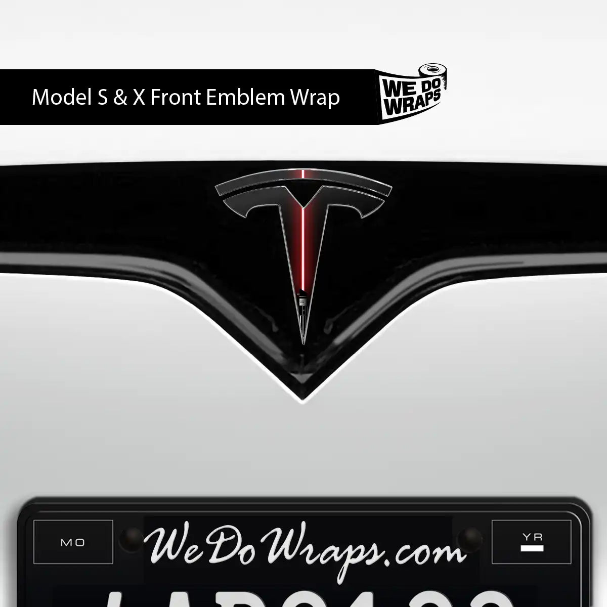 Red Laser Sword Tesla Emblem Decals (Front + Back) | Model X