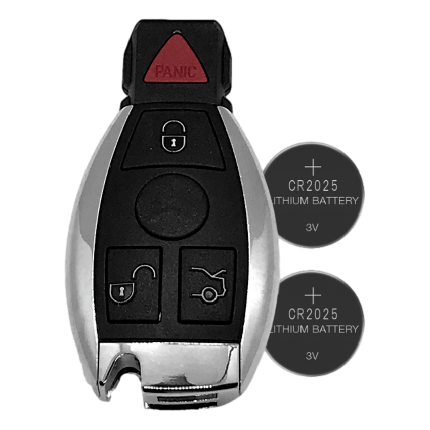Mercedes Benz 1997-2014 4 Button Fobik IYZ-3312 NEC 2 Battery (4 Pack)