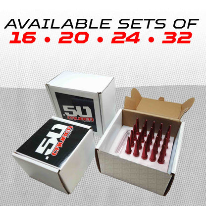 10x1.25mm Extended Spike Lug Nuts - 60 Degree Taper Seat