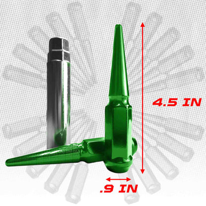 12x1.25mm Extended Spike Lug Nuts - 60 Degree Taper Seat