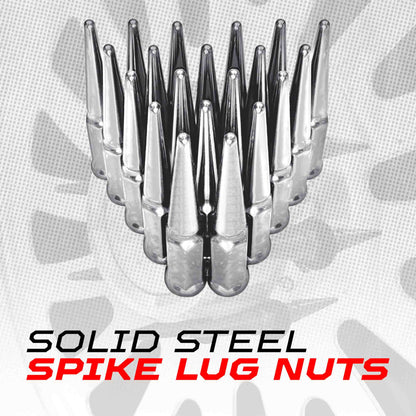 10x1.25mm Extended Spike Lug Nuts - 60 Degree Taper Seat