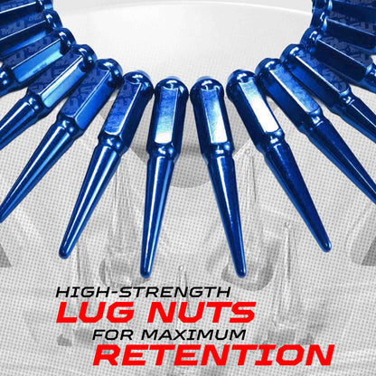 12x1.25mm Extended Spike Lug Nuts - 60 Degree Taper Seat