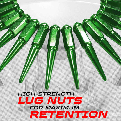 3/8-24 Extended Spike Lug Nuts - 60 Degree Taper Seat