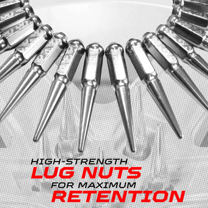 14x1.5mm Extended Spike Lug Nuts - 60 Degree Taper Seat