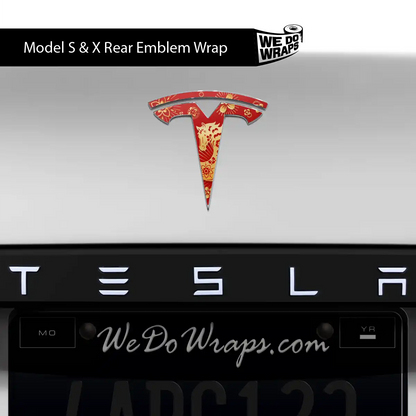 Year of the Horse Tesla Emblem Decals (Front + Back) | Model X