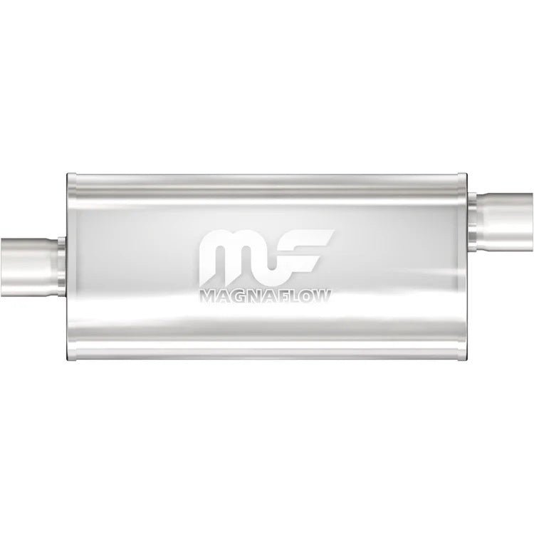 Muffler Stainless 2.5in Offset In Center Out
