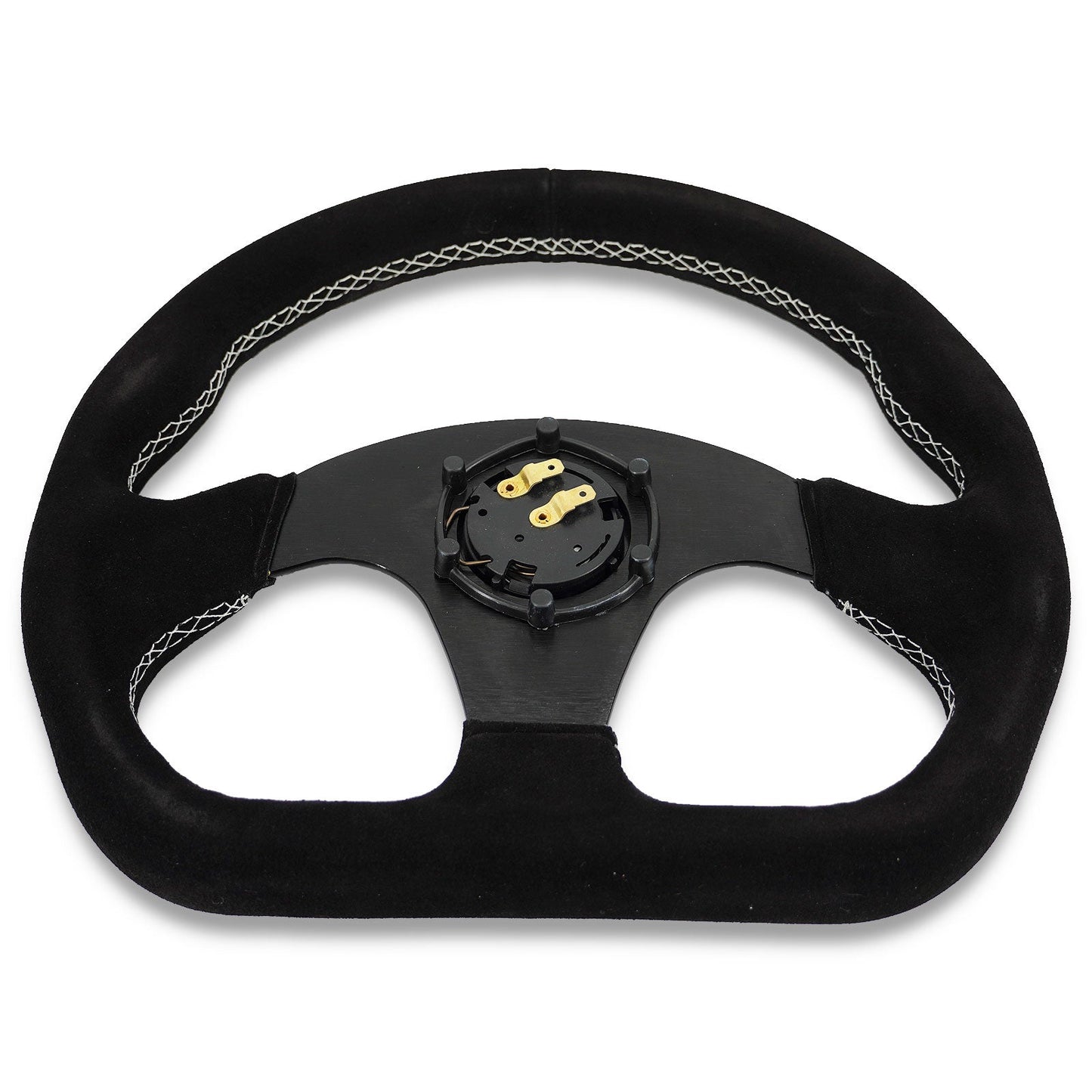Heartbreak Lightweight Flat Racing Billet 6-Bolt Steering Wheel Black Alcantara Quadro