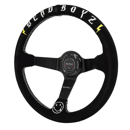 Bull Boost Performance Deadboyz Universal 350mm 3" Deep Dish 6-Bolt Steering Wheel – Black Suede
