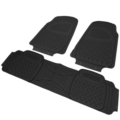 Universal PVC Rubber Floor Mats - 3PC (Black)