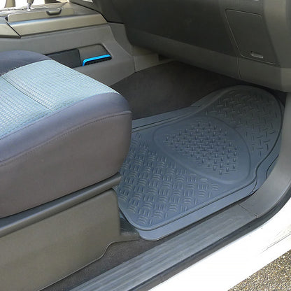 Universal PVC Rubber Floor Mats - 3PC (Gray)