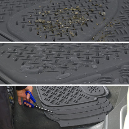 Universal PVC Rubber Floor Mats - 4PC (Gray)