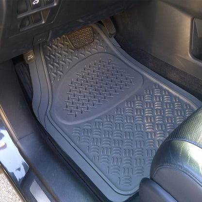 Universal PVC Rubber Floor Mats - 4PC (Gray)