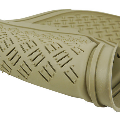 Universal PVC Rubber Non-Slip Floor Mats - 4PC (Beige)