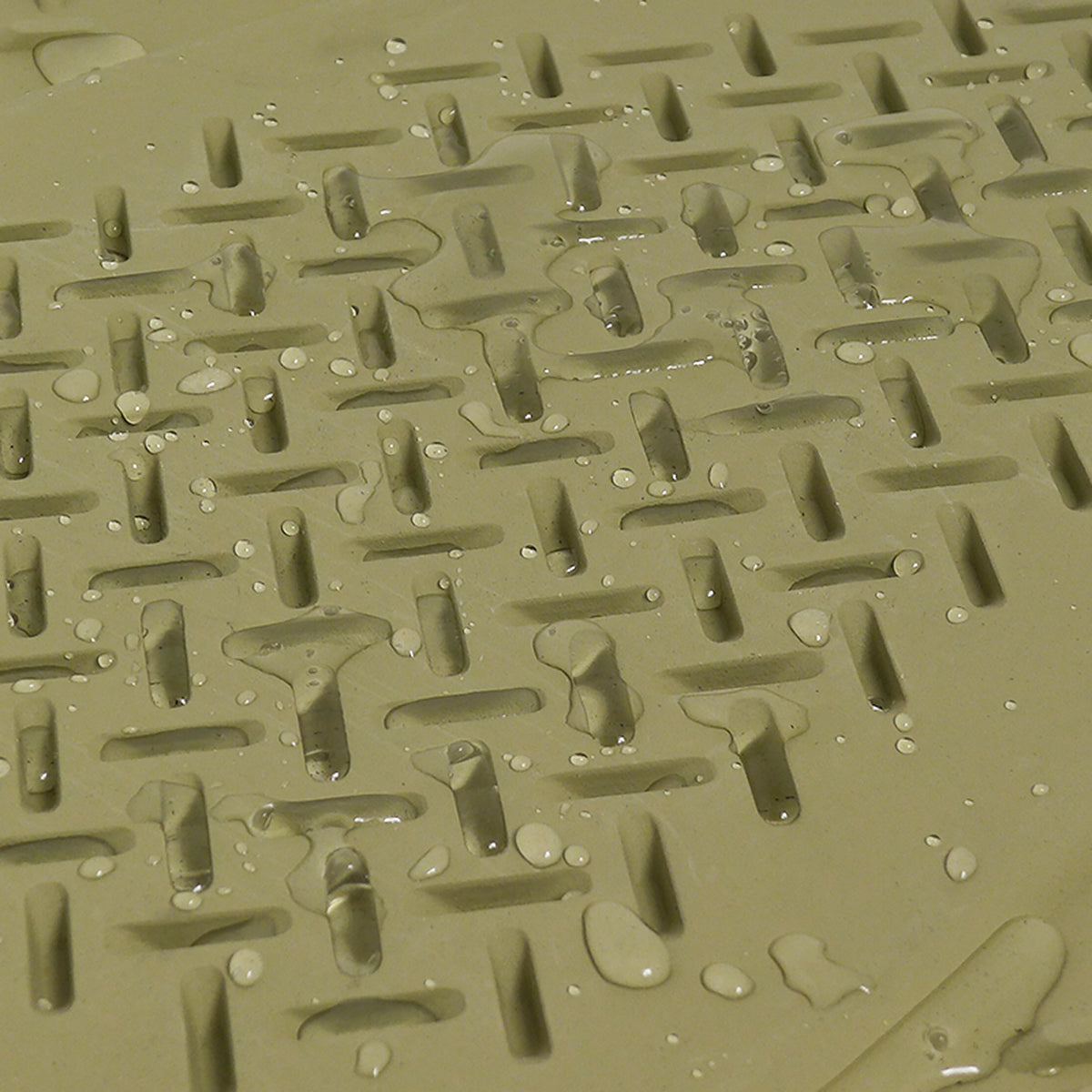 Universal PVC Rubber Non-Slip Floor Mats - 4PC (Beige)