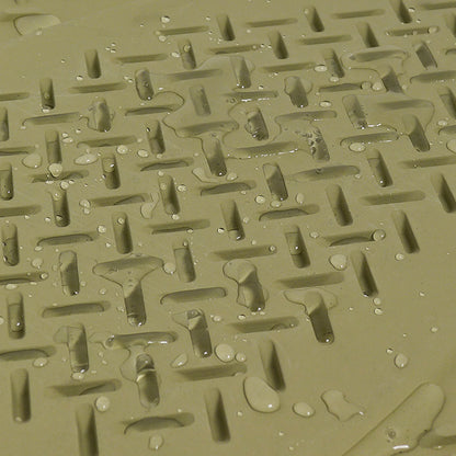 Universal PVC Rubber Non-Slip Floor Mats - 4PC (Beige)