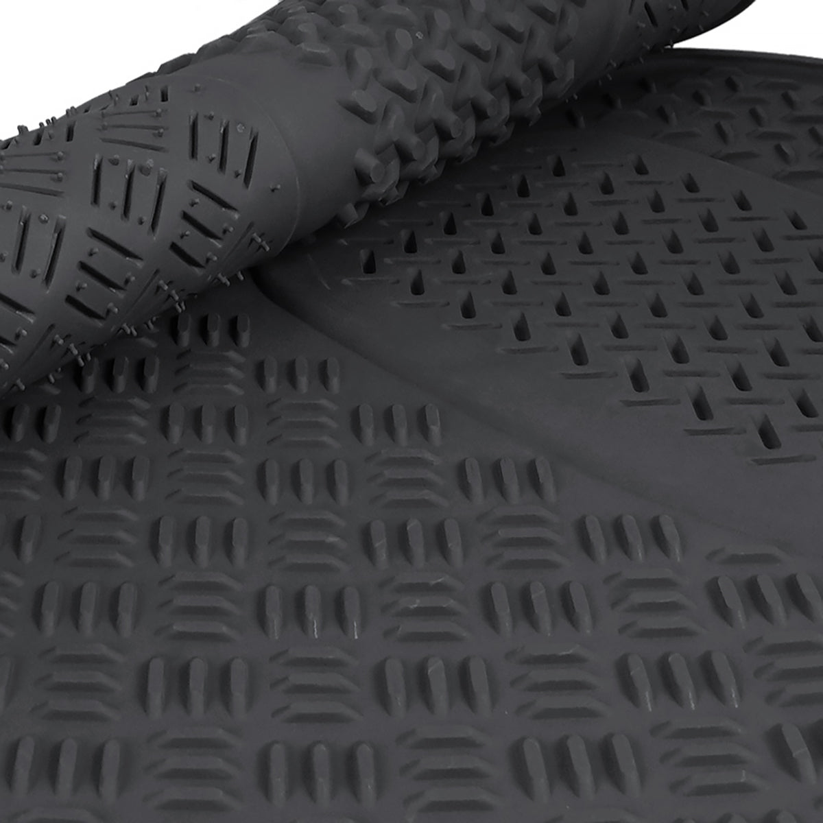 Universal PVC Rubber Non-Slip Floor Mats - 4PC (Gray)