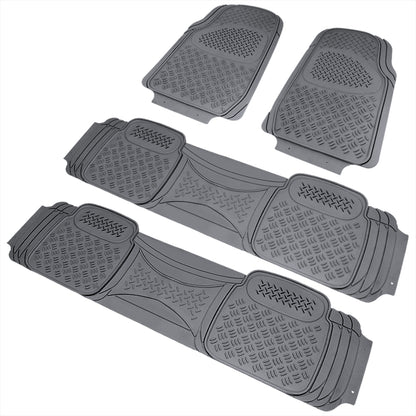 Universal PVC Rubber Non-Slip Floor Mats - 4PC (Gray)