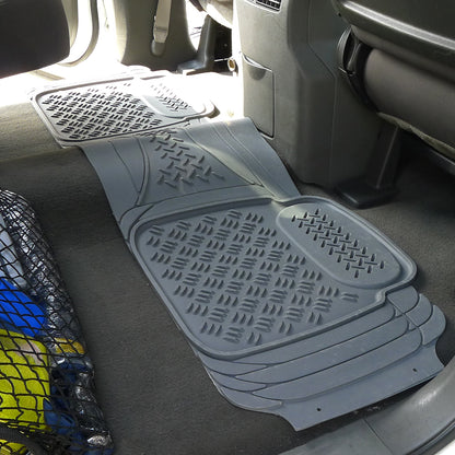 Universal PVC Rubber Floor Mats - 5PC (Gray)
