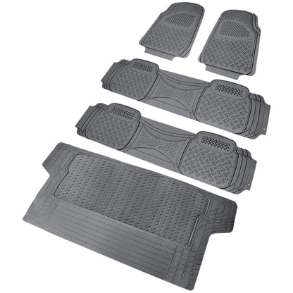 Universal PVC Rubber Floor Mats - 5PC (Gray)