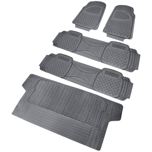 Universal PVC Rubber Floor Mats - 5PC (Gray)
