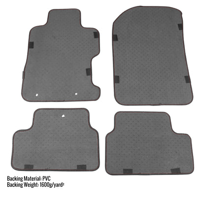 2006-2010 Honda Civic Coupe Black Front & Rear Carpet Floor Mats w/ Red Stitching - 4PC