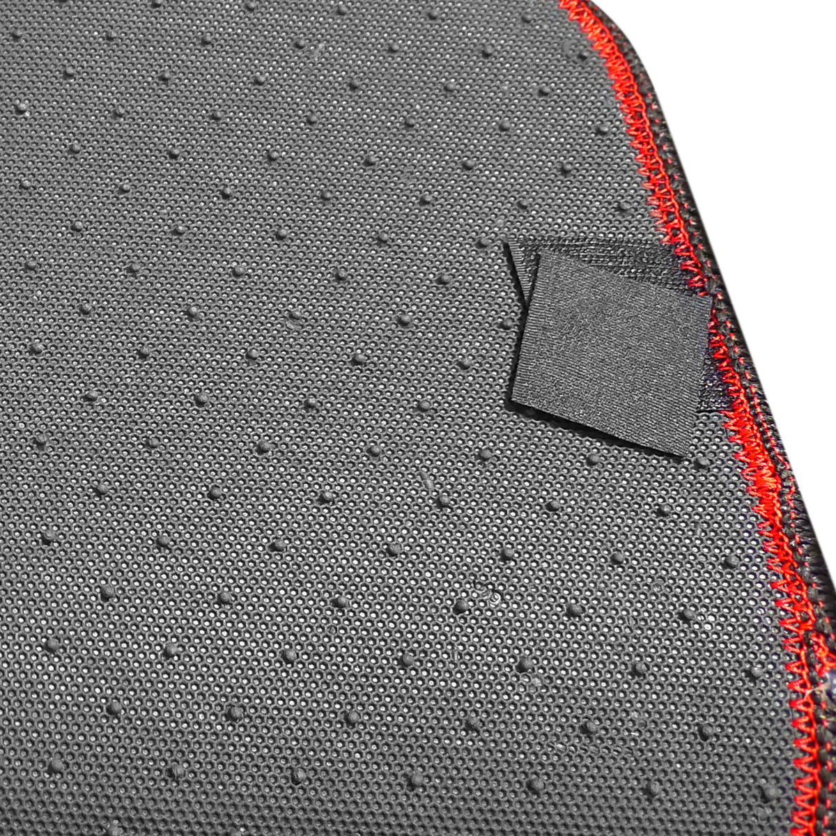 2006-2010 Honda Civic Coupe Black Front & Rear Carpet Floor Mats w/ Red Stitching - 4PC