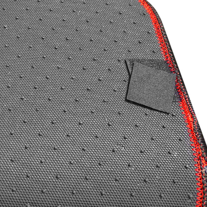 2006-2010 Honda Civic Coupe Black Front & Rear Carpet Floor Mats w/ Red Stitching - 4PC